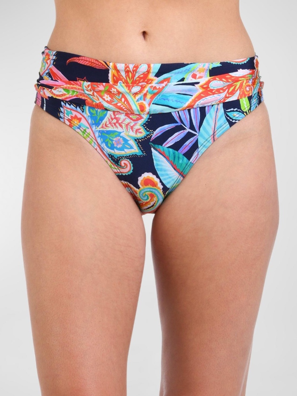 La Blanca Women's Tropidelic Paisley Shirred-Waist Bikini Bottoms - Multi